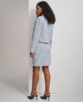 Calvin Klein Womens Cropped Tweed Blazer Pencil Skirt