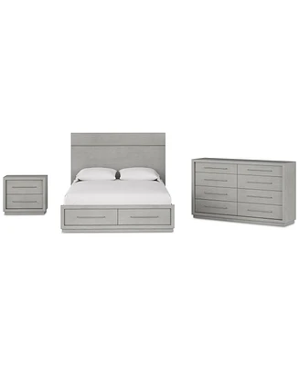 Tivie 3pc Bedroom Set (California King Storage Bed + Dresser + Nightstand), Created for Macy's