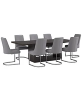 Tivie 9 Pc Dining Set (Rectangular Table + 8 Chairs), Created for Macy's