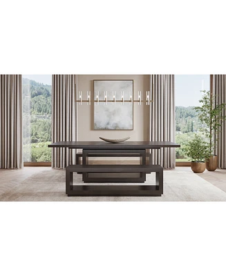 Tivie 3 Pc Dining Set (Rectangular Table + 2 Benches), Created for Macy's