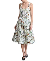 Avec Les Filles Women's Printed A-Line Midi Dress