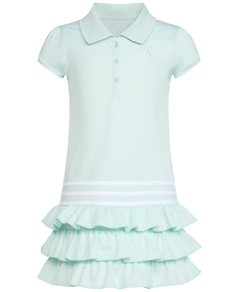 adidas Little & Toddler Girls Short Sleeve Ruffle Polo Dress