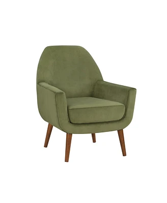 Simplie Fun Astrid Mid-Century Green Velvet Arm Chair