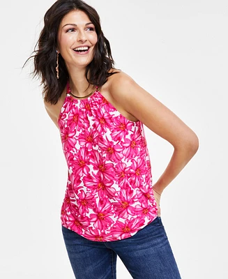 I.n.c. International Concepts Petite Printed Hadware-Detail Tank Top, Created for Macy's