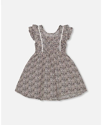 Deux par Toddler Girls Casual Dress Printed Small White Flowers