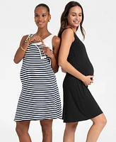 Seraphine Women's Sleeveless Fit and Flare Maternity to Nursing Dresses, Set of 2