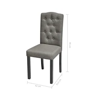 Dining Chairs 4 pcs Gray Fabric