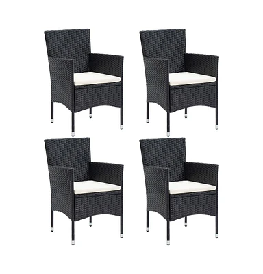 Patio Dining Chairs 4 pcs Poly Rattan