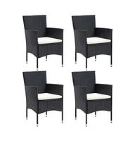 Patio Dining Chairs 4 pcs Poly Rattan