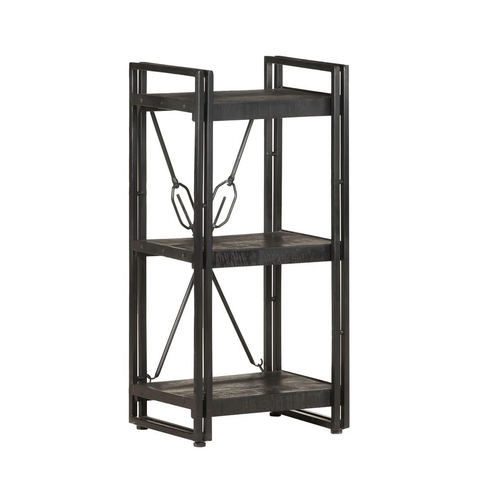 3-Tier Bookcase 15.7"x11.8"x31.5" Solid Mango Wood