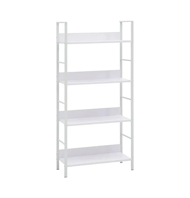 4-Layer Book Shelf White 23.6"x10.9"x49" Engineered Wood