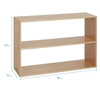 ECR4Kids Streamline 2-Shelf Storage Cabinet, 24in High, Natural, 1