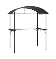 Bbq Gazebo with Side Shelves Anthracite 86.6"x45.3"x90.6" Steel