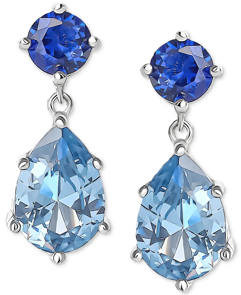 Giani Bernini Blue Cubic Zirconia Pear Drop Earrings in Sterling Silver, Created for Macy's