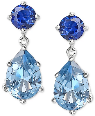 Giani Bernini Blue Cubic Zirconia Pear Drop Earrings in Sterling Silver, Created for Macy's