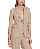 Dkny Petite Madison Notched-Collar Ruched-Sleeve Jacket