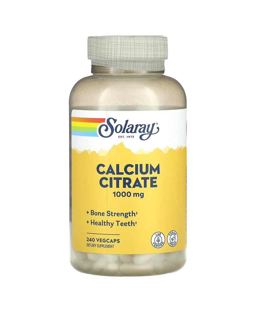 Solaray Calcium Citrate 1 000 mg - 240 VegCaps (250 mg per Capsule) - Assorted Pre