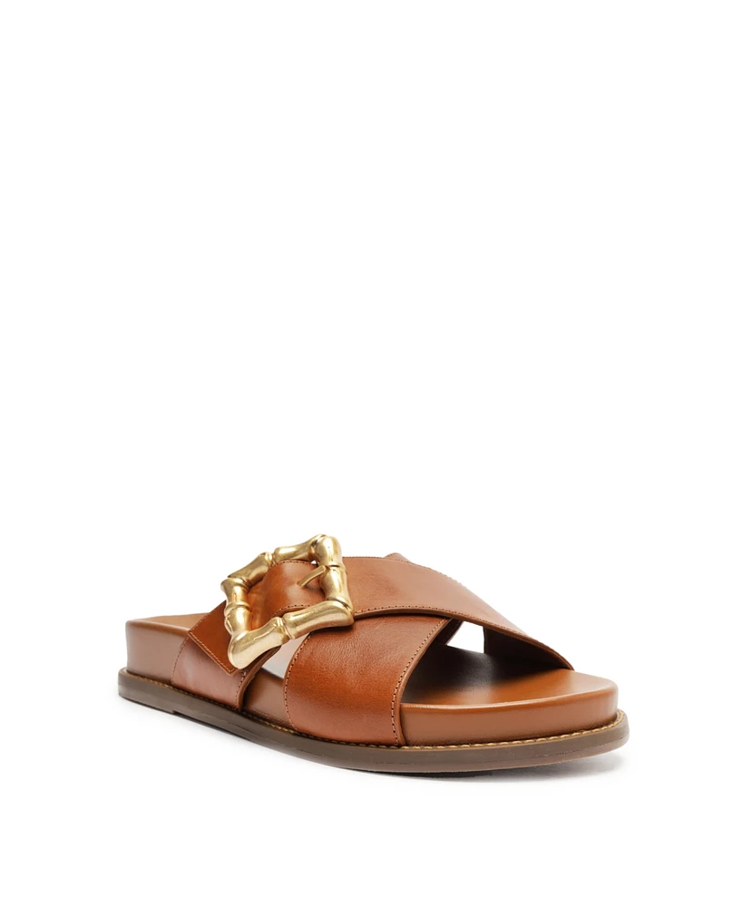 Schutz Women's Enola Crossed Flat Sandals