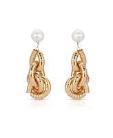 Ettika Liquid Gold-Plated Cultured Freshwater Pearl 18K Gold-Plated Drop Earrings