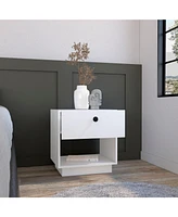Depot E-shop Macon Single Drawer Nightstand with Open Storage Shelf