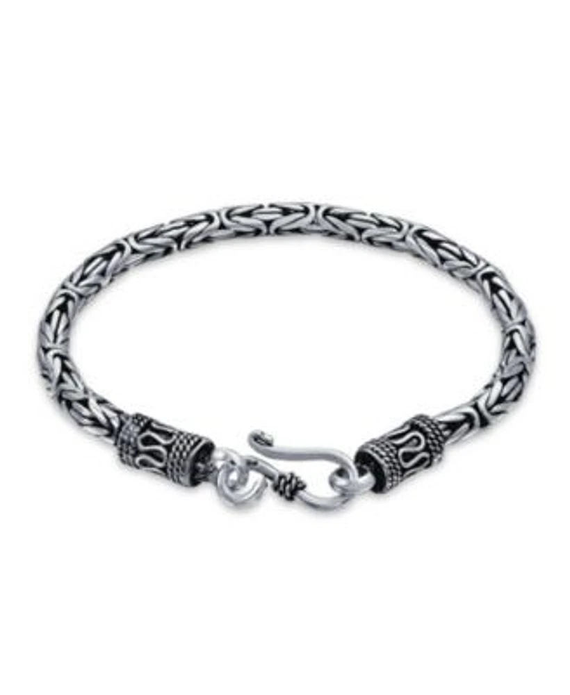 Bling Jewelry Bali Byzantine Chain Link Bracelet Sterling Silver Hand Crafted In Thailand