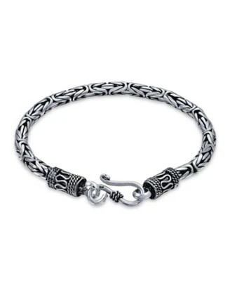 Bling Jewelry Bali Byzantine Chain Link Bracelet Sterling Silver Hand Crafted In Thailand