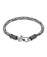 Bling Jewelry Bali Byzantine Chain Link Bracelet Sterling Silver Hand Crafted In Thailand
