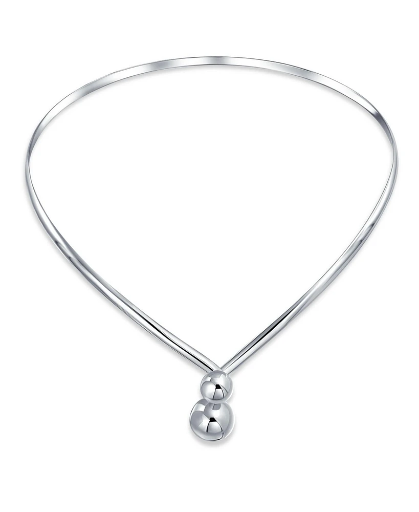Geometric Choker V Shape Interlocking Balls Collar Statement Necklace For Women .925 Silver Sterling