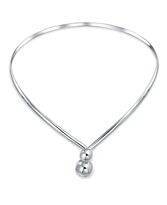 Geometric Choker V Shape Interlocking Balls Collar Statement Necklace For Women .925 Silver Sterling