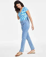 I.n.c. International Concepts Women's High-Rise Seamed Straight-Leg Jeans, Created for Macy's