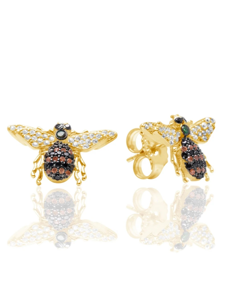 Suzy Levian New York Suzy Levian Sterling Silver Cubic Zirconia Bumble Bee Stud Earrings