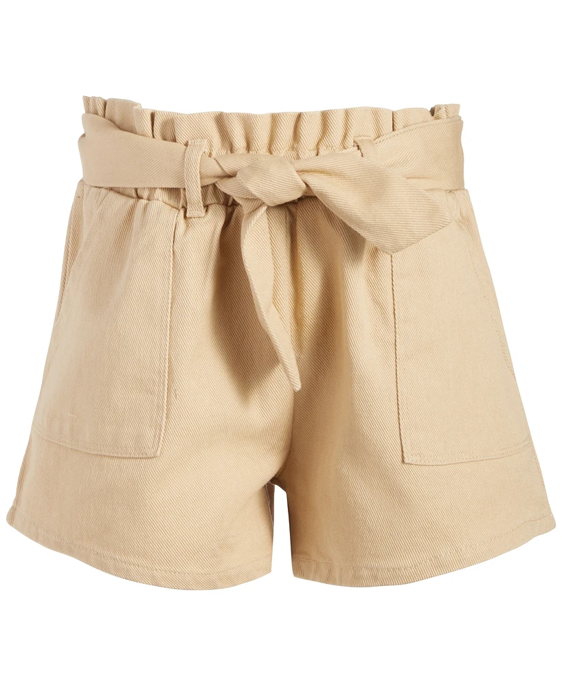 Grayson Threads Kids, The Label Big Girls Tie-Belt Cotton Twill Shorts