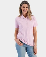 Style & Co Women's Short-Sleeve Cotton Polo Shirt