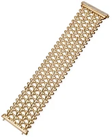 Diamond Pave Clasp Wide Fancy Link Bracelet (5/8 ct. t.w.) in 14k Gold-Plated Sterling Silver - Gold