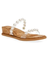 Anne Klein Women's Bee Embellished Wedge Sandals