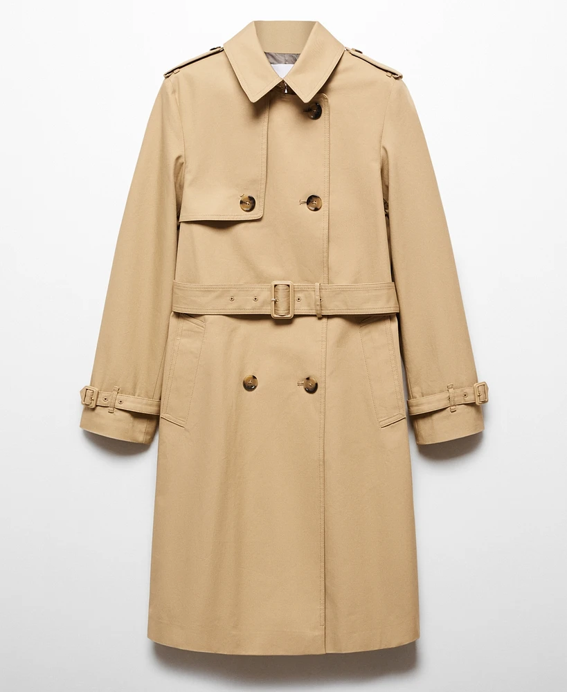 Mango Women's Belted Classic Trench Coat