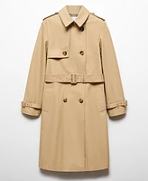 Mango Women's Belted Classic Trench Coat