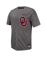 Men's Nike Anthracite Oklahoma Sooners Pinstripe Replica Baseball Jersey