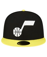 Men's New Era Black, Yellow Utah Jazz 2-Tone 59FIFTY Fitted Hat