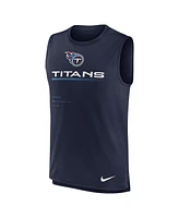 Men's Nike Navy Tennessee Titans Muscle Trainer Tank Top