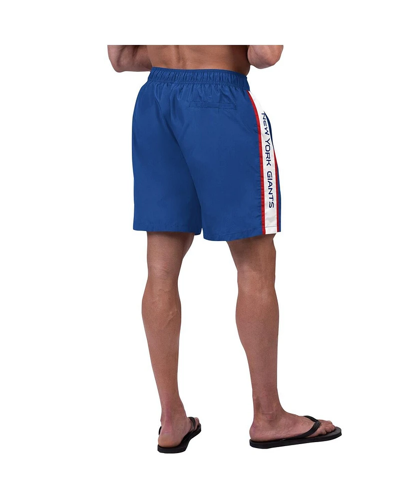 Men's G-iii Sports by Carl Banks Royal New York Giants Streamline Volley Swim Shorts