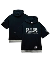 Men's Mitchell & Ness Black Las Vegas Raiders Pre-Game Short Sleeve Pullover Hoodie