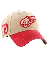 Men's '47 Brand Khaki, Red Distressed Detroit Red Wings Dusted Sedgwick Mvp Adjustable Hat