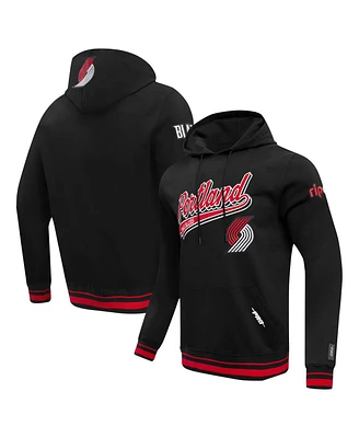 Men's Pro Standard Black Portland Trail Blazers Script Tail Pullover Hoodie