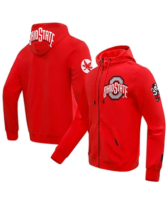 Men's Pro Standard Scarlet Ohio State Buckeyes Classic Full-Zip Hoodie