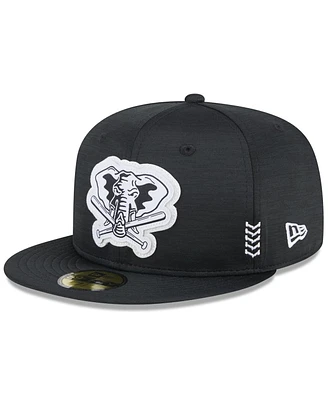 Men's New Era Black Oakland Athletics 2024 Clubhouse 59FIFTY Fitted Hat