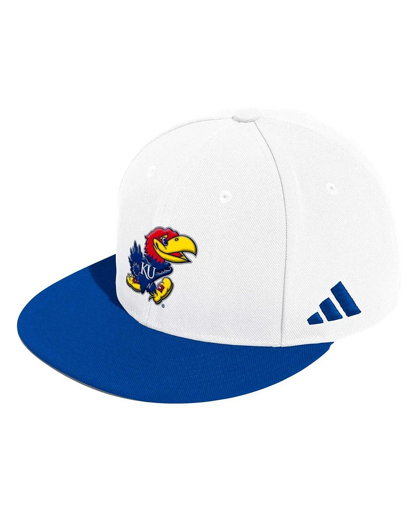 Men's adidas White Kansas Jayhawks On-Field Baseball Fitted Hat