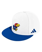 Men's adidas White Kansas Jayhawks On-Field Baseball Fitted Hat