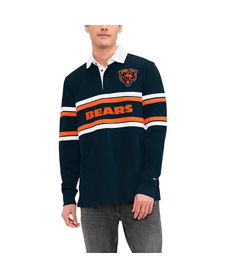 Men's Tommy Hilfiger Navy Chicago Bears Cory Varsity Rugby Long Sleeve T-shirt