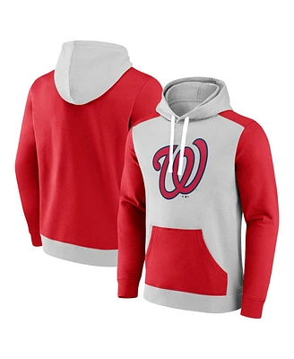 Men's Fanatics Gray, Red Washington Nationals Arctic Pullover Hoodie